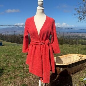 Anthropologie Canary Orange Graceful Point Cardigan Wool Blend Small